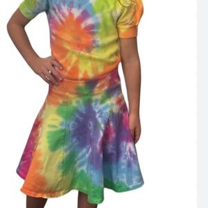Colorful Tie-Dye girls  Skirt